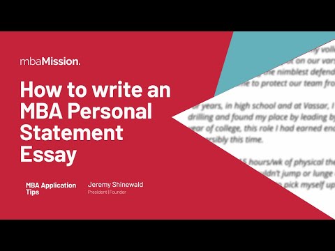 How to Write An MBA Personal Statement