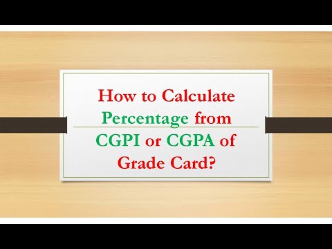 Percentage Calculation from CGPA or CGPI of Grade Card