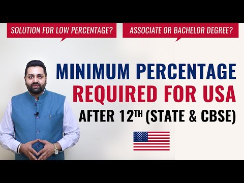 Minimum Percentage Required for USA after 12th | How much percentage is required to study in USA?