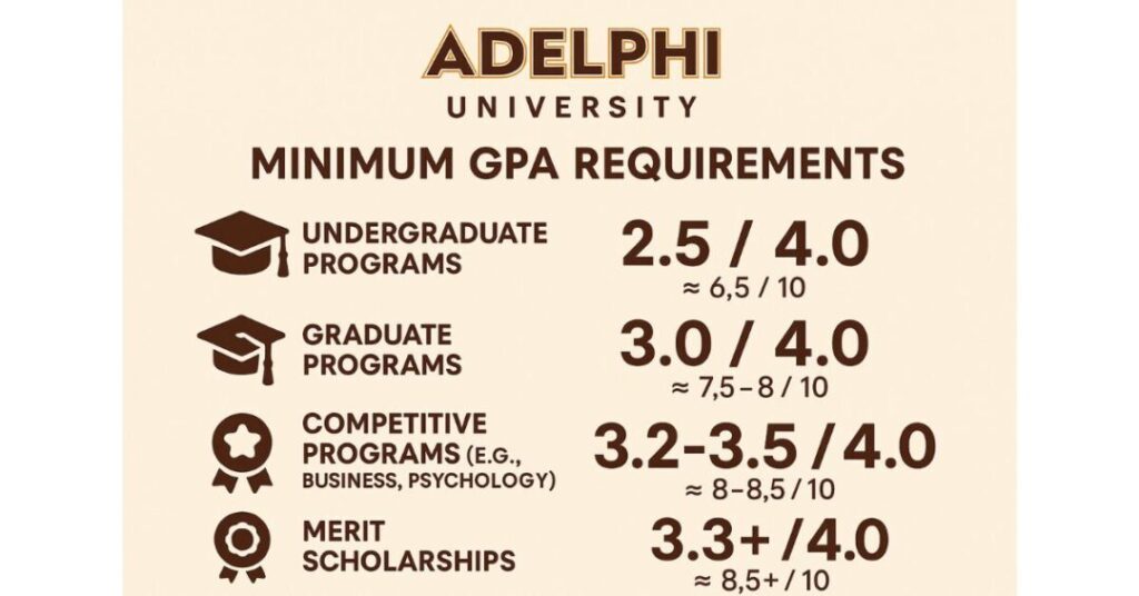 adelphi university gpa