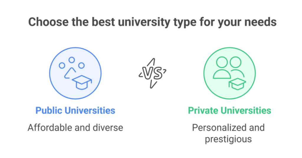 Key Difference Between Public and Private Universities in USA: Tips for Indian Students 2 difference between public and private universities in usa 2