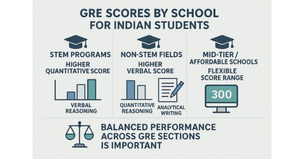 gre scores by school