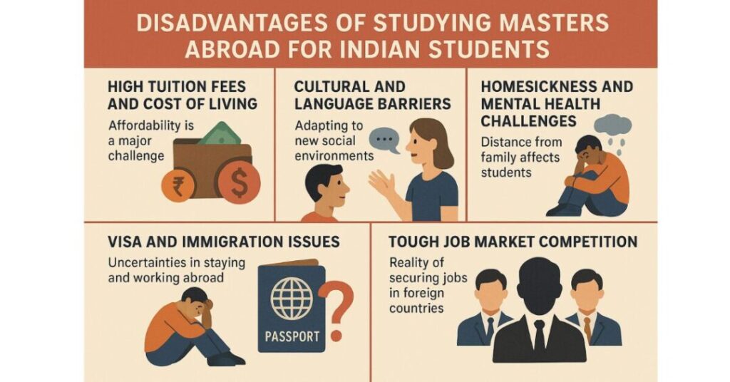 What are the Advantages and Disadvantages of Studying Masters Abroad as an Indian Student? 2 advantages and disadvantages of studying masters abroad